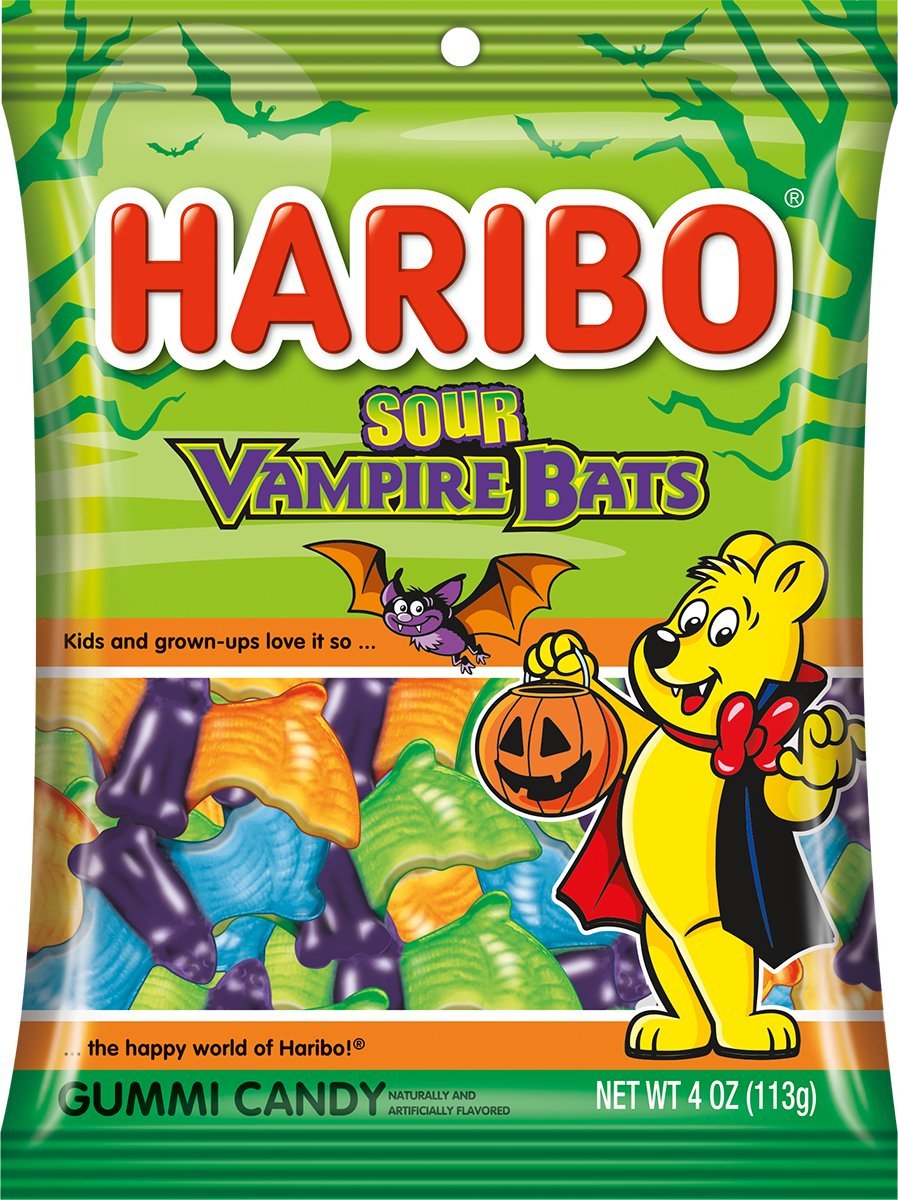 Haribo Halloween Sour Vampire Bats 4oz