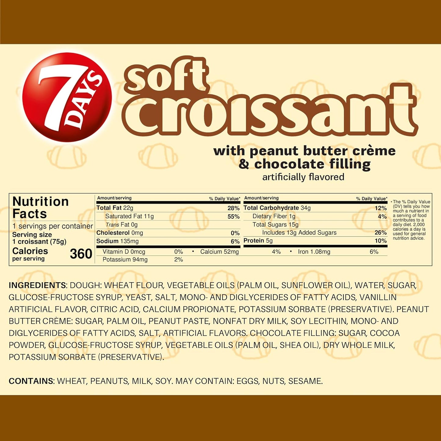 7DAY SOFT CROISSANT PEANUT BUTTER CRÈME & CHOCOLATE 2.65oz