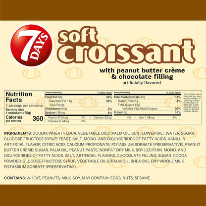 7DAY SOFT CROISSANT PEANUT BUTTER CRÈME & CHOCOLATE 2.65oz