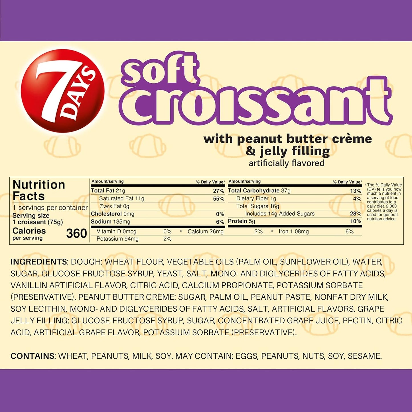 7DAY SOFT CROISSANT PEANUT BUTTER CRÈME & JELLY 2.65oz