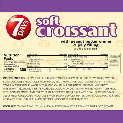 7DAY SOFT CROISSANT PEANUT BUTTER CRÈME & JELLY 2.65oz